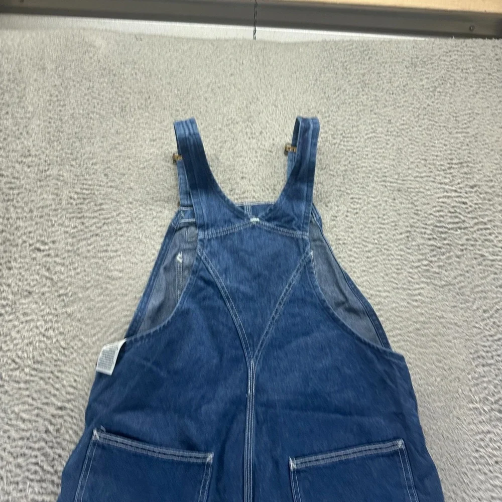 Carhartt Bib Overall Mens 36x30 Blue Cotton Denim Straight Carpenter Workwear